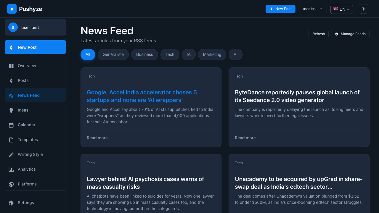 News Feed to Content